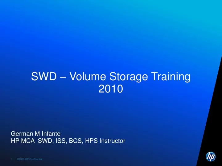 swd volume storage training 2010