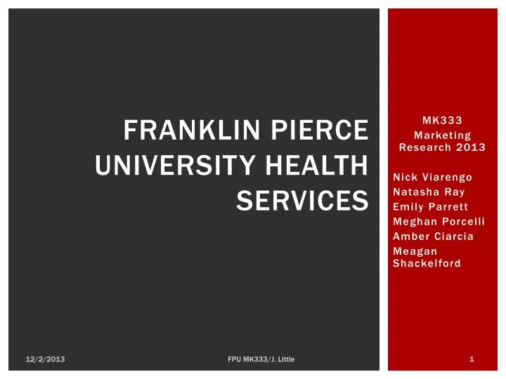 franklin pierce university health services