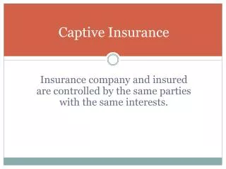Captive Insurance