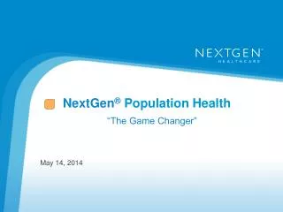 NextGen ® P opulation Health