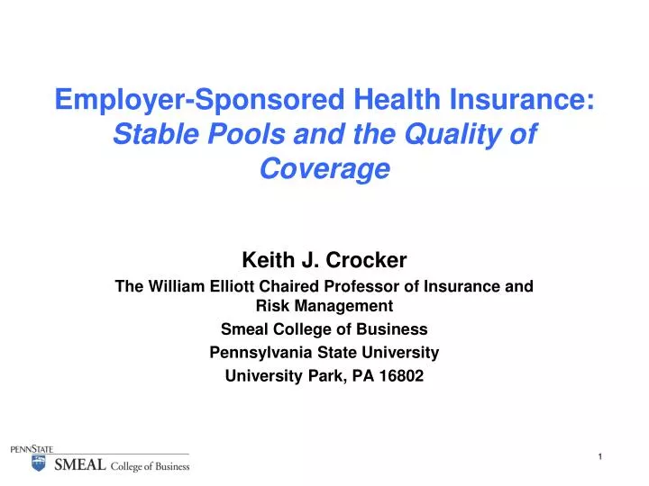 employer sponsored health insurance stable pools and the quality of coverage