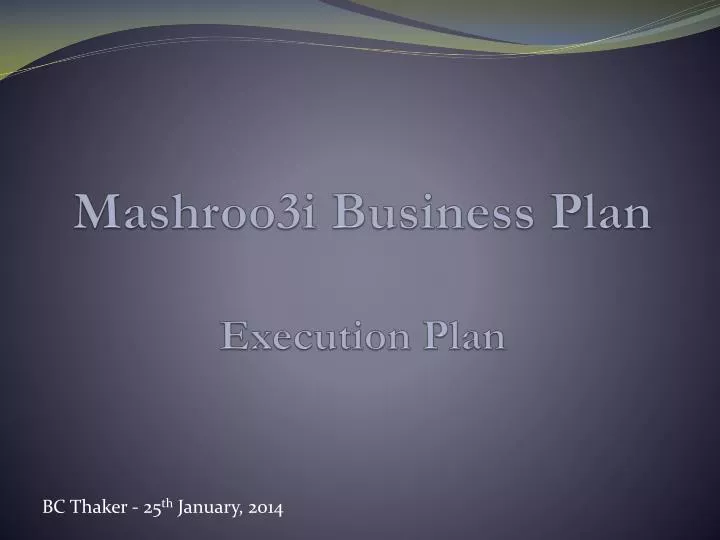 mashroo3i business plan execution plan