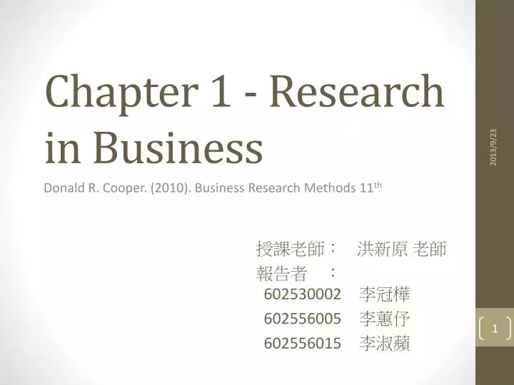 chapter 1 research in business