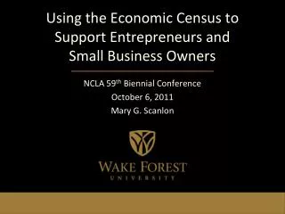 Using the Economic Census to Support Entrepreneurs and Small Business Owners