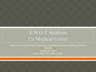 S.W.O.T Analysis Eli Medical Center