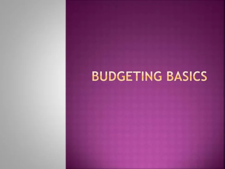 budgeting basics