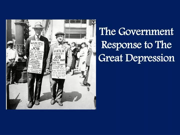 the government response to the great depression