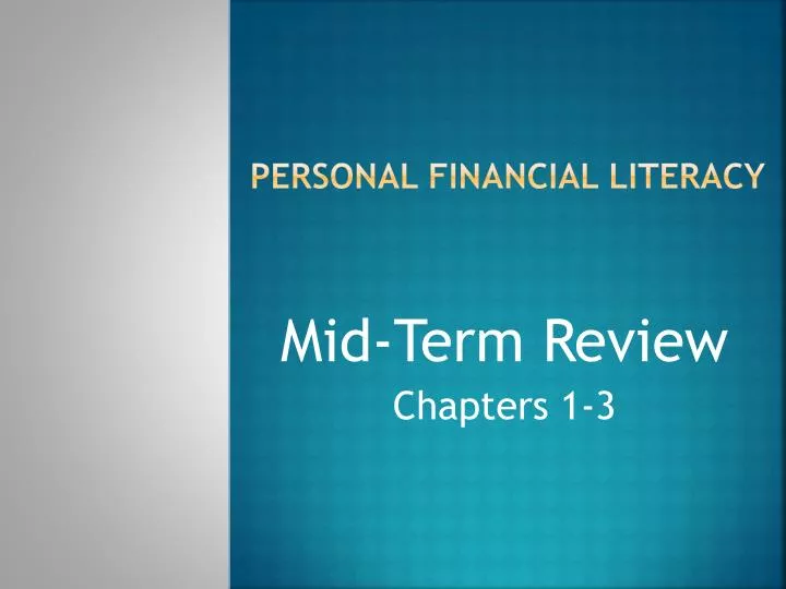 personal financial literacy