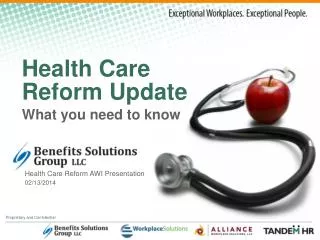 Health Care Reform Update