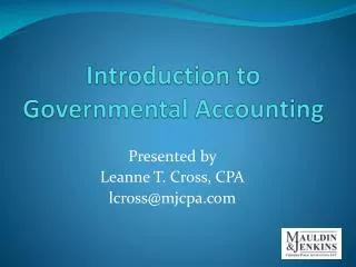 Introduction to Governmental Accounting