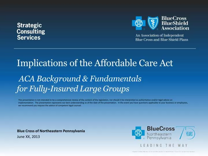 implications of the affordable care act aca background fundamentals for fully insured large groups