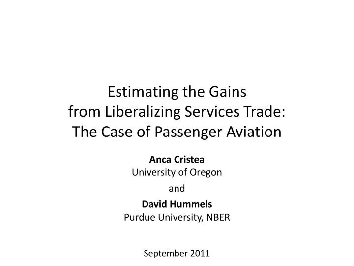 estimating the gains from liberalizing services trade the case of passenger aviation