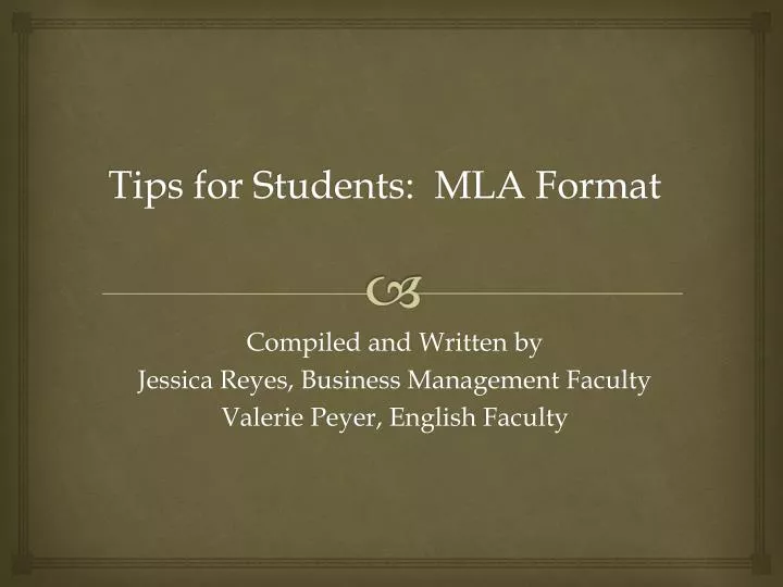 tips for students mla format