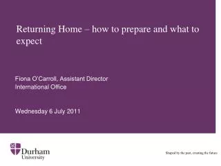 Returning Home – how to prepare and what to expect