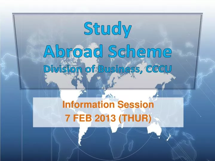 study abroad scheme division of business cccu