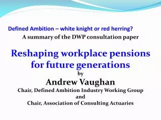 Defined Ambition – white knight or red herring?