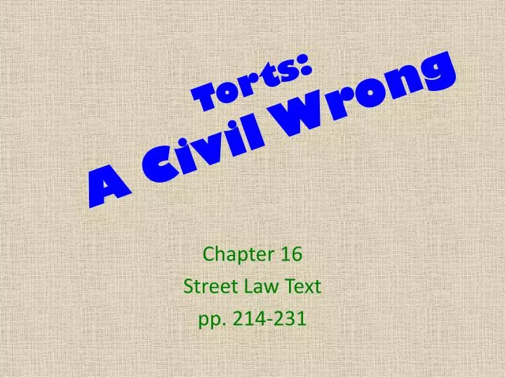 torts a civil wrong