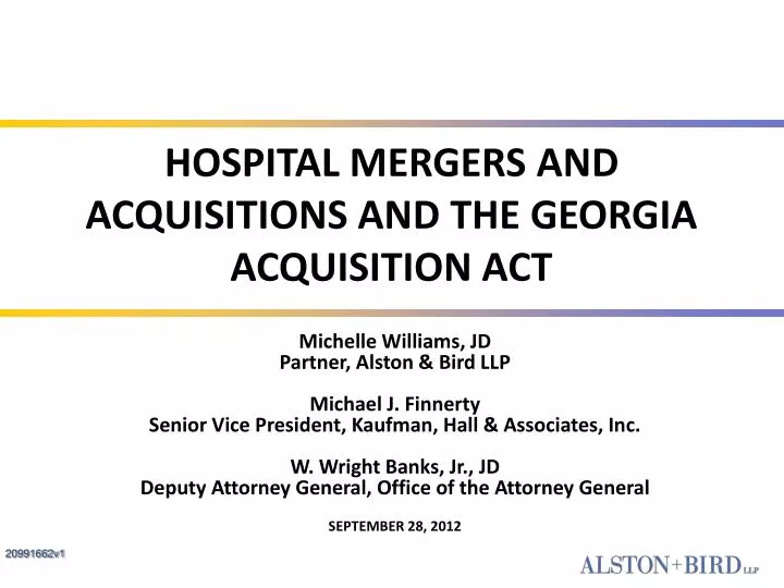 hospital mergers and acquisitions and the georgia acquisition act