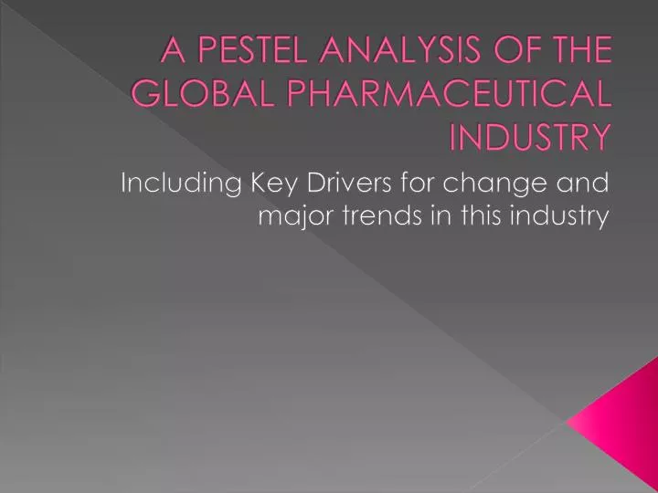 a pestel analysis of the global pharmaceutical industry