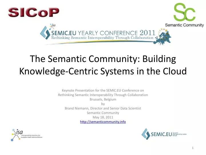 the semantic community building knowledge centric systems in the cloud