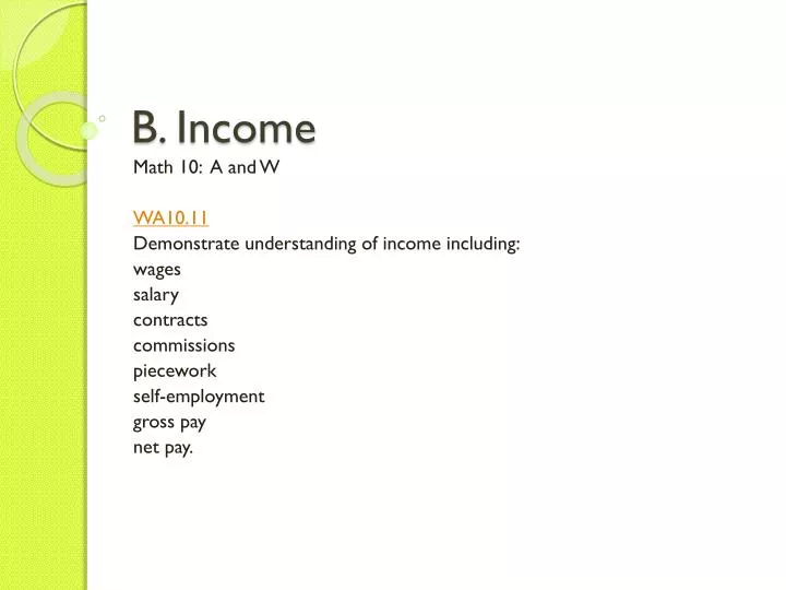 b income