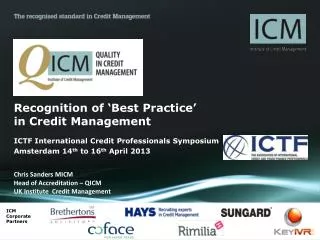 Recognition of ‘Best Practice’ in Credit Management