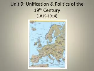 Unit 9: Unification &amp; Politics of the 19 th Century (1815-1914)