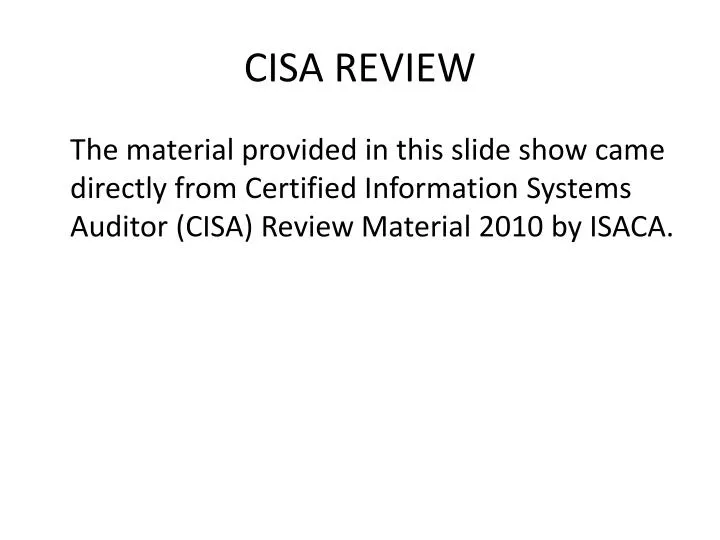 cisa review