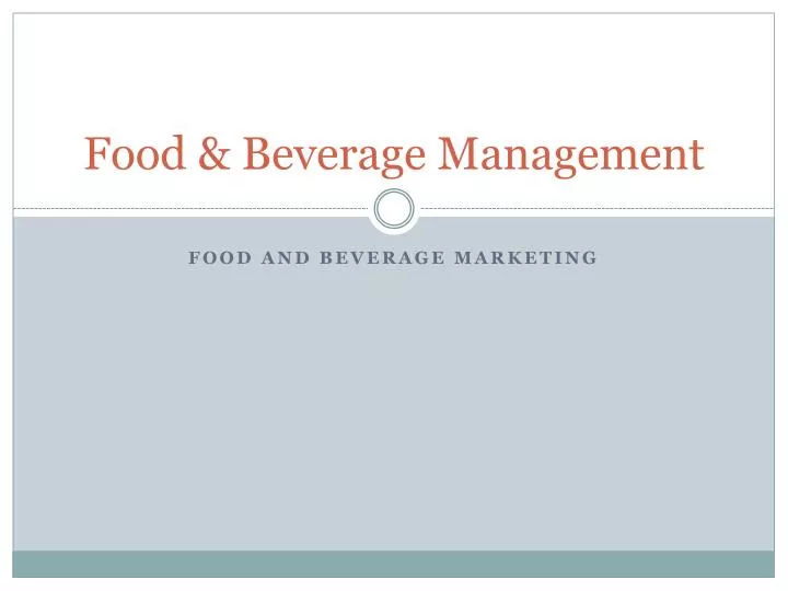 food beverage management