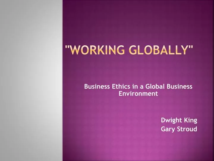 working globally