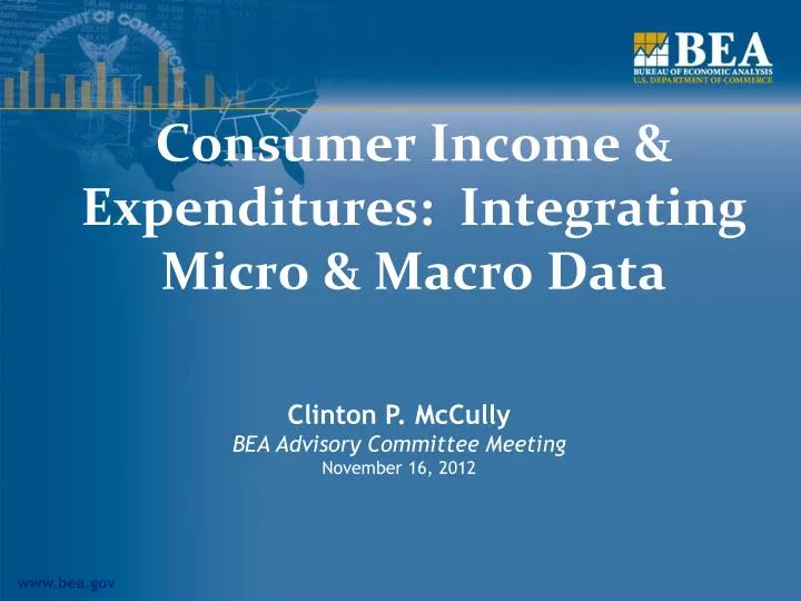 consumer income expenditures integrating micro macro data