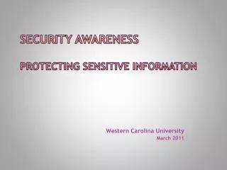 Security Awareness Protecting Sensitive Information