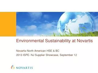 Environmental Sustainability at Novartis