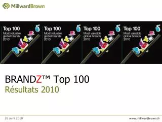 BRAND Z ™ Top 100 Résultats 2010