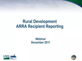 Rural Development ARRA Recipient Reporting