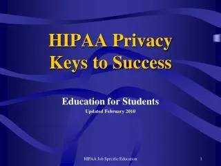 HIPAA Privacy Keys to Success