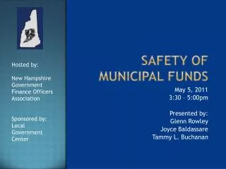 Safety of Municipal Funds
