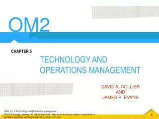 TECHNOLOGY AND OPERATIONS MANAGEMENT