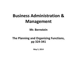 Business Administration &amp; Management