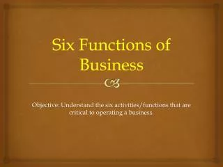 six functions of business