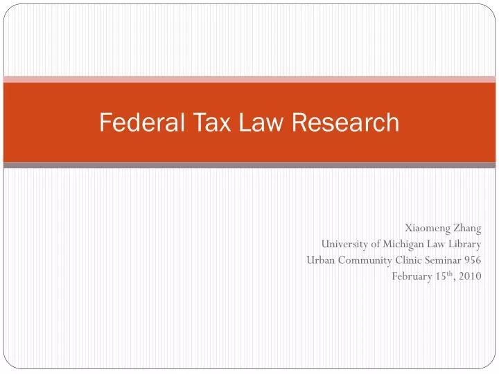 federal tax law research
