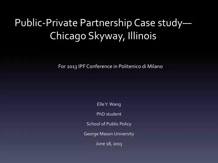 public private partnership case study chicago skyway illinois