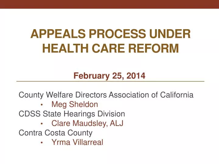 appeals process under health care reform