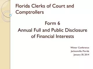 Florida Clerks of Court and Comptrollers