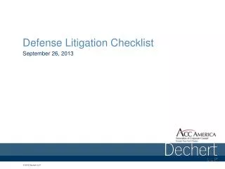 Defense Litigation Checklist