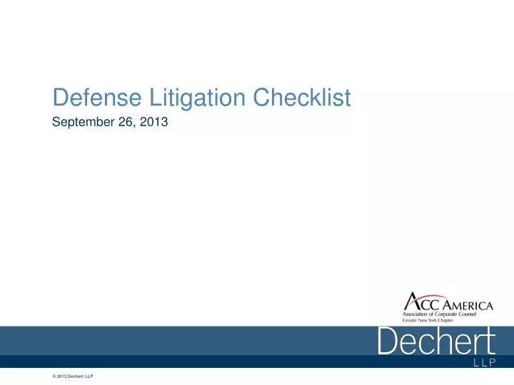 defense litigation checklist