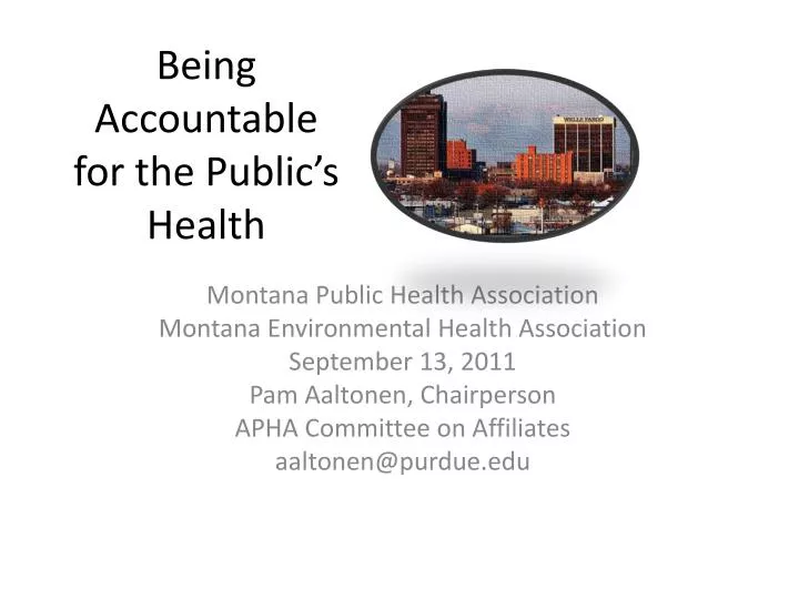 being accountable for the public s health