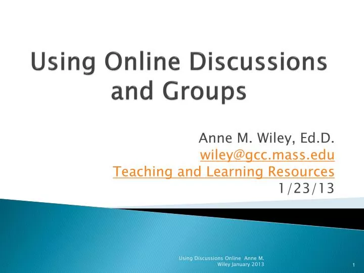 using online discussions and groups