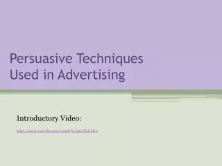 Persuasive Techniques Used in Advertising
