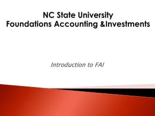 NC State University Foundations Accounting &amp;Investments